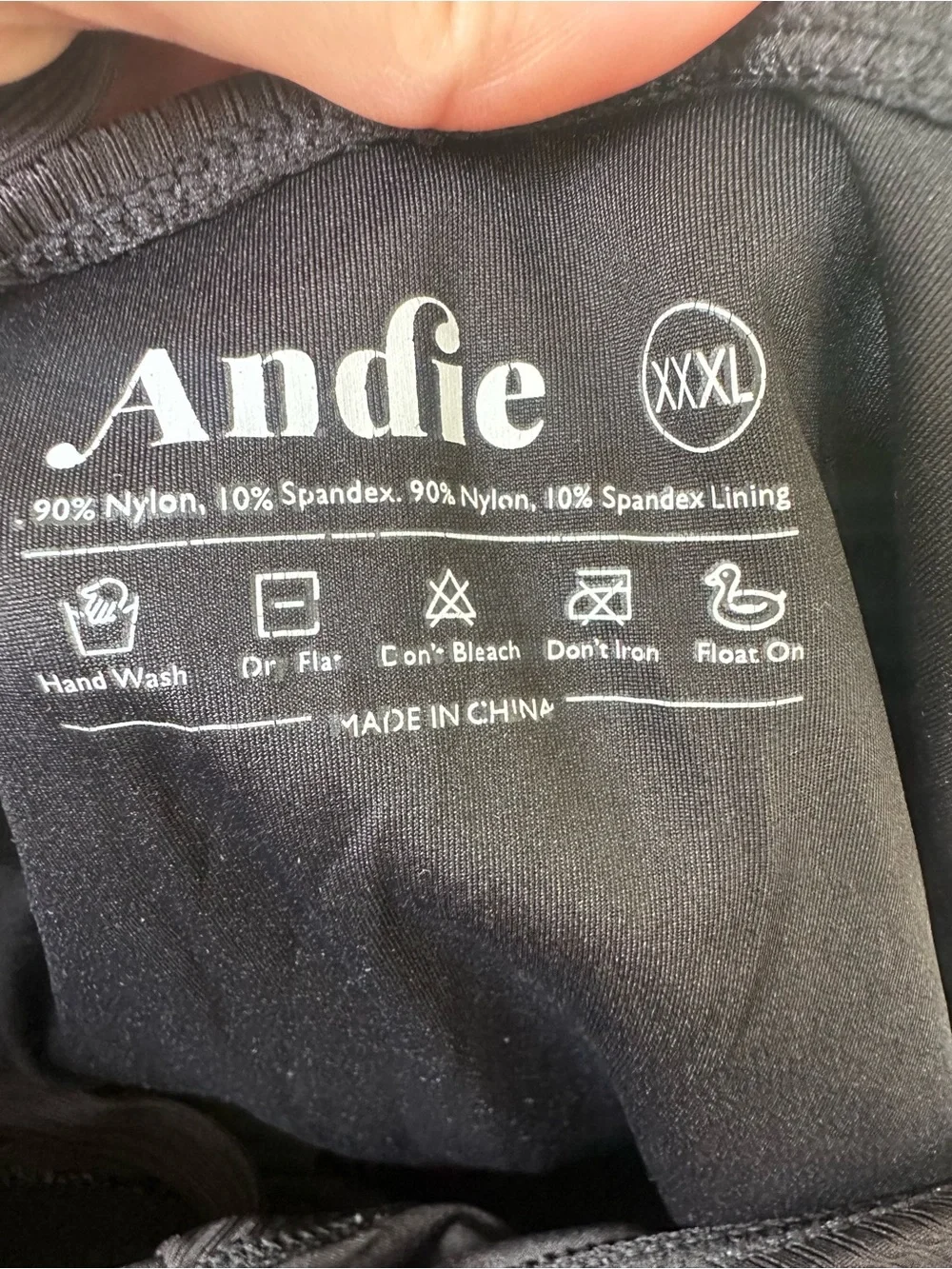 Andie Ribbed One Piece Swimsuit Black XXXL